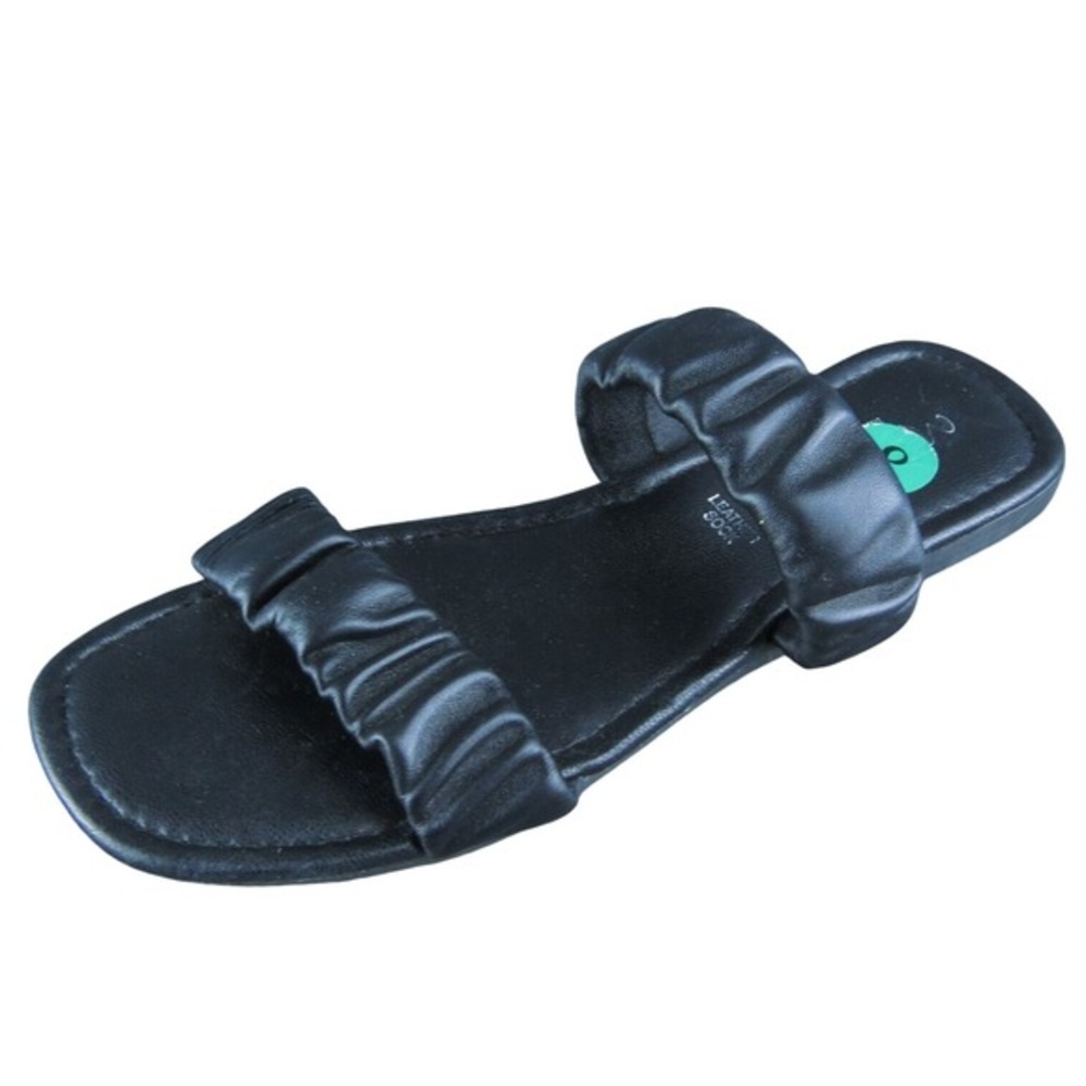 Mariella Italy Women‎ Slide Sandal Shoes Size 8 Medium Black Leather